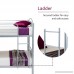 Mecor Twin over Twin Metal Removable Bunk Beds Frame Kids/Adult Children Bedroom Furniture with Ladder (Silver-Convertible) - B07B23HHB5