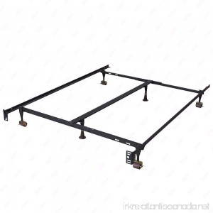 Metal Bed Frame Adjustable Queen Full Twin Size W/Center Support Platform - B0744FJ854