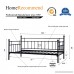 Metal Daybed Frame Twin Steel Slats Platform Base Box Spring Replacement Children Bed Sofa for Living Room Guest Room Black - B07516V9K7