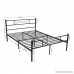 SimLife Metal Bed Frame Full Size 10 Legs Two Headboards Mattress Foundation Steel Double Platform Bed No Box Spring Needed Black - B01NBC7I7V