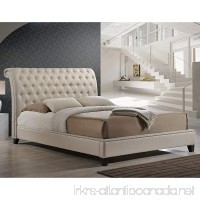 Baxton Studio Jazmin Tufted Modern Bed with Upholstered Headboard  King  Light Beige - B00PNBQ848