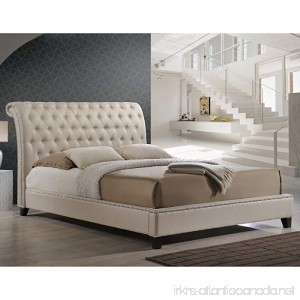 Baxton Studio Jazmin Tufted Modern Bed with Upholstered Headboard King Light Beige - B00PNBQ848