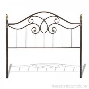 Fashion Bed Group Dynasty Headboard with Arched Metal Grill and Scalloped Finial Posts Autumn Brown Finish Queen - B002HWRDR2