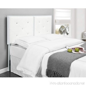 Kings Brand Furniture Metal Tufted Design Upholstered Headboard White Full - B019S7M5LC