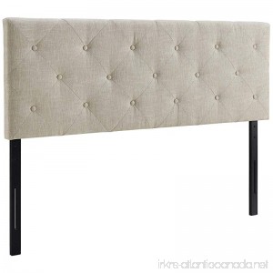 Modway MOD-5372-BEI Terisa Upholstered Fabric Tufted Size Headboard King Beige - B079HYHZKY