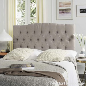 Safavieh Axel Taupe Linen Upholstered Tufted Headboard (Queen) - B00F86FLNM