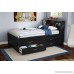 South Shore Cosmos Bookcase Headboard with Storage Full 54-inch Black Onyx and Charcoal - B004TNNTZC