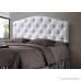 Wholesale Interiors Baxton Studio Myra Modern and Contemporary Faux Leather Upholstered Button-Tufted Scalloped Headboard Queen White - B011EUA2HK
