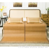 Summer Wood Grain Mat Double-sided Solid Color Carbonized Polished Bamboo Mat Mat Ice Silk Mat ZXCV (Color : Coffee color  Size : 1.82m) - B07FD5WSVW